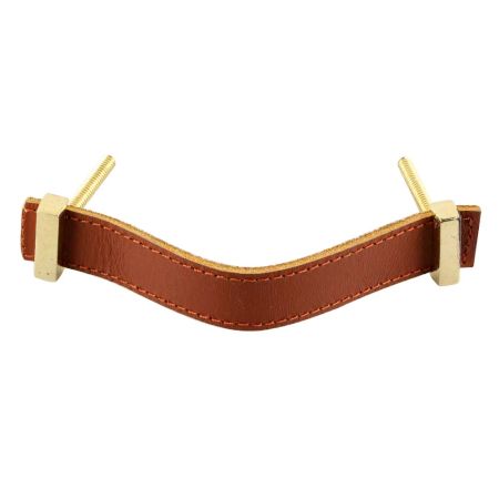 Brown Faux Leather Pull Handle